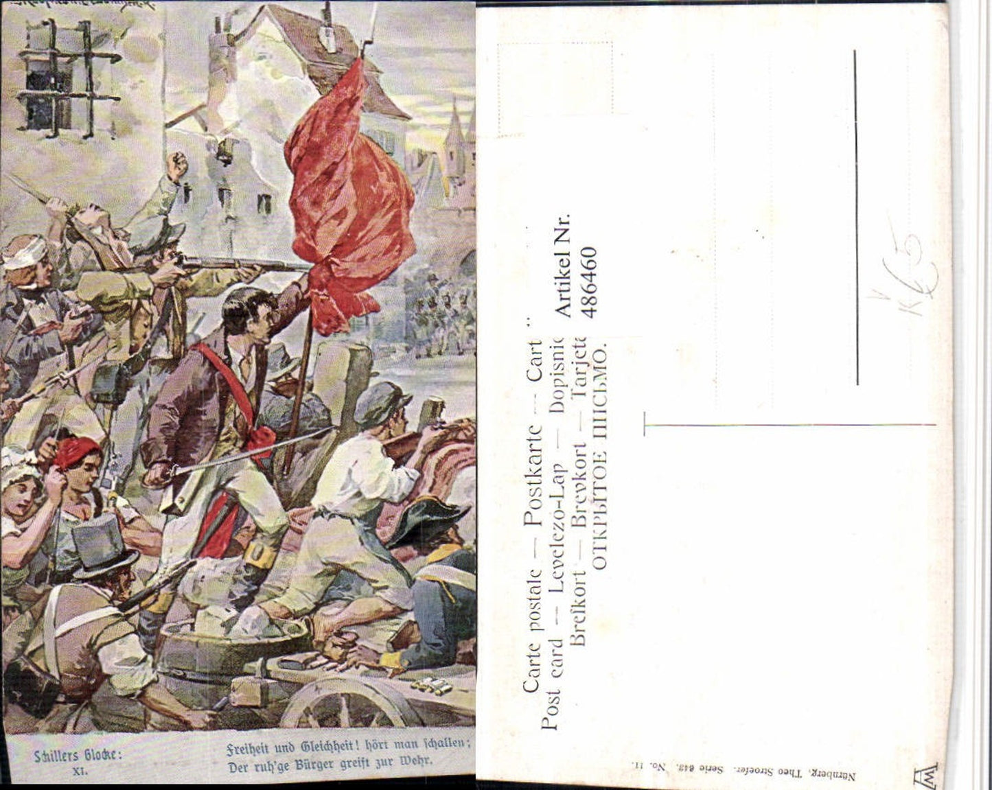 486460,Theo Stroefer 643/11 Künstler H. Kaufmann Bürger Wehr Krieg Schillers Glocke