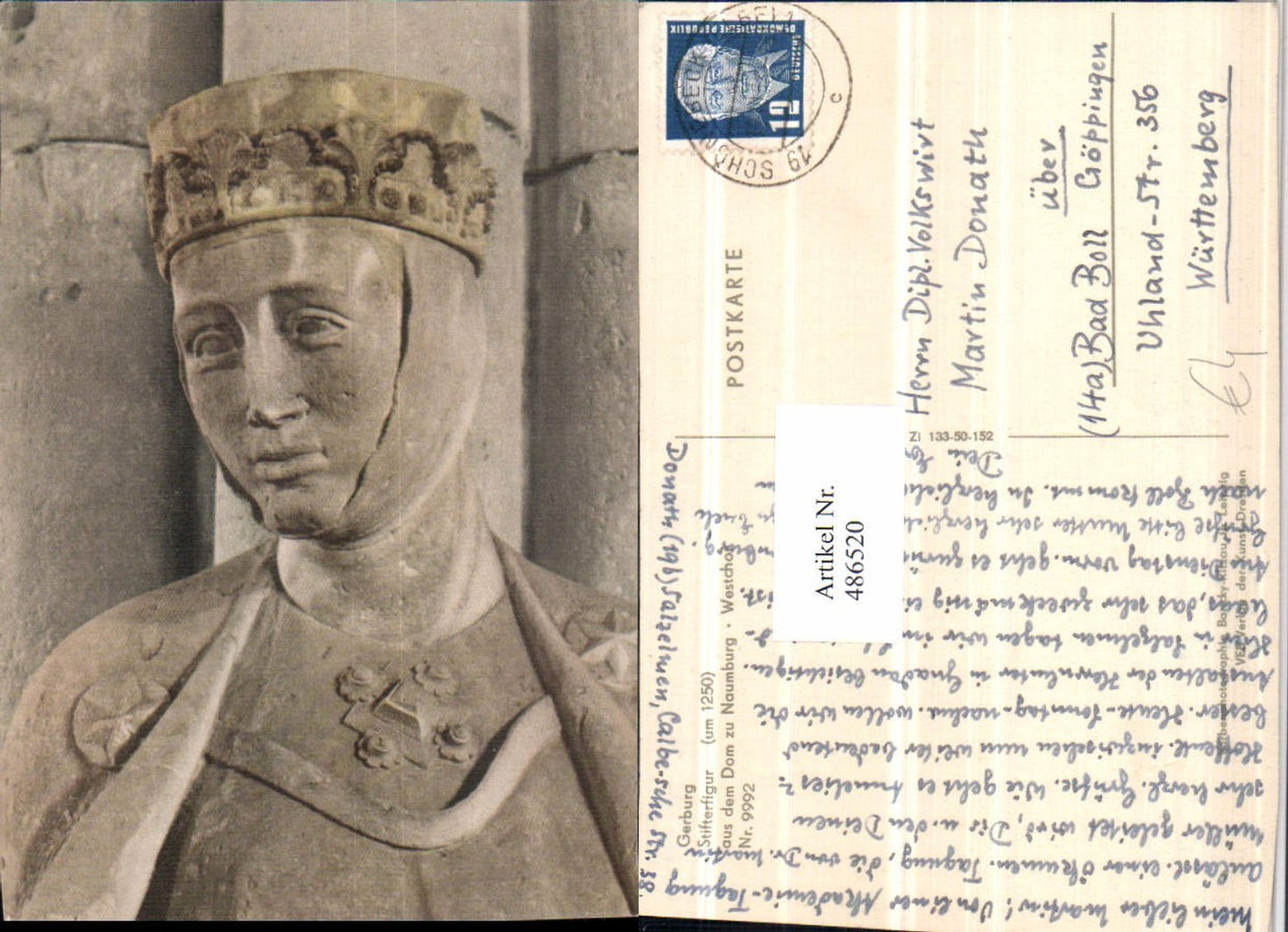 486520,Fotokunst Bancky-Ritzau VEB 9992 Gerburg Stifterfigur aus dem Dom