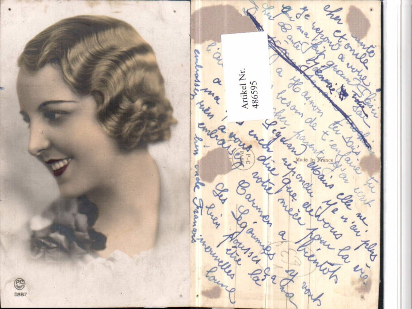 486595,P.C. Paris 2887 Frau Seitenportrait