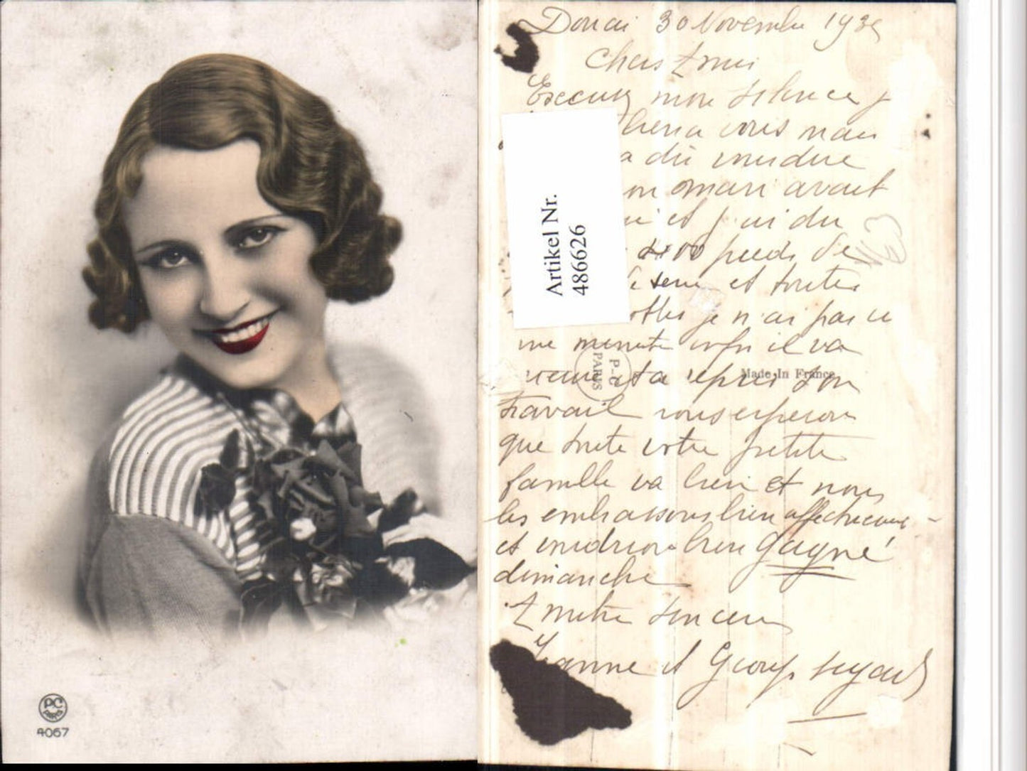 486626,P.C. Paris 4067 Frau Portrait