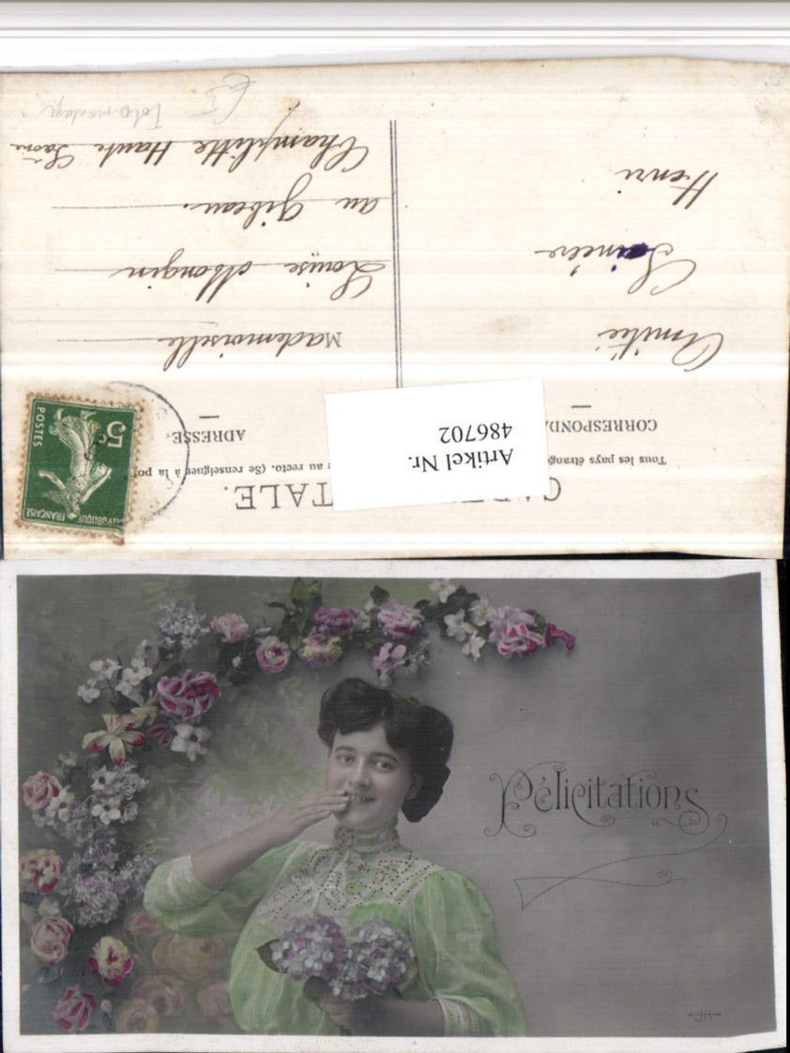 486702,Fotomontage Elicitations Frau Blumen Rosen