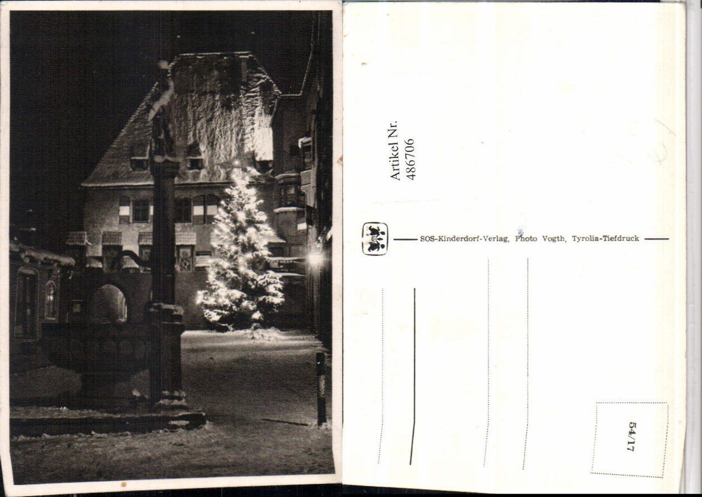 486706,SOS Kinderdorf 54/17 Stadt Platz Brunnen Weihnachtsbaum