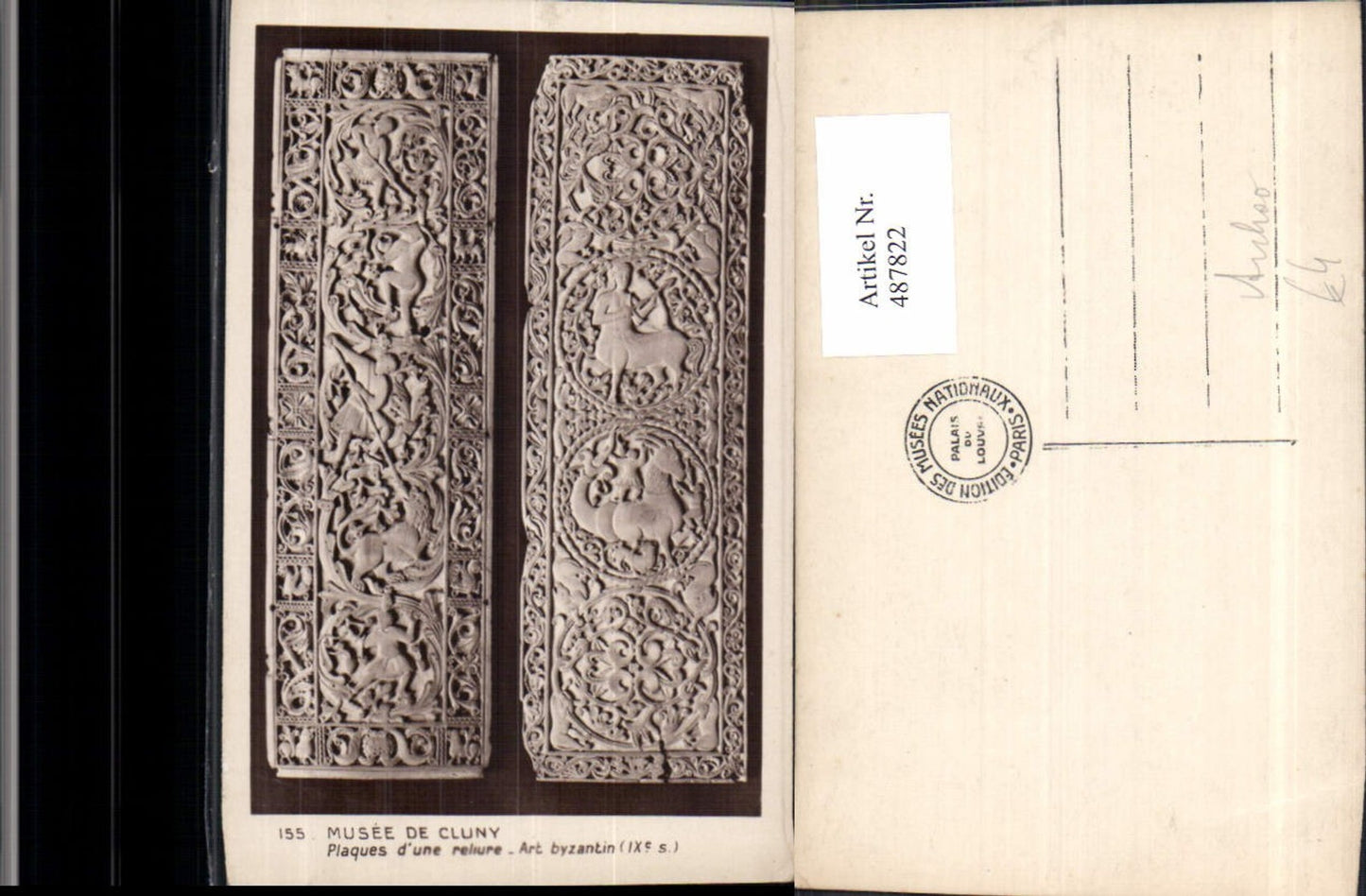 487822,Musee de Cluny Plaques d une reliure Art byzantin Archäologie Ausgrabung