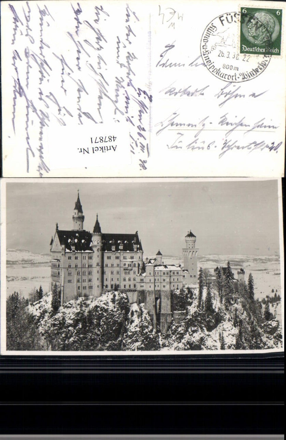 487871,Foto Ak Königsschloss Schloss Neuschwanstein Schwangau Winteransicht
