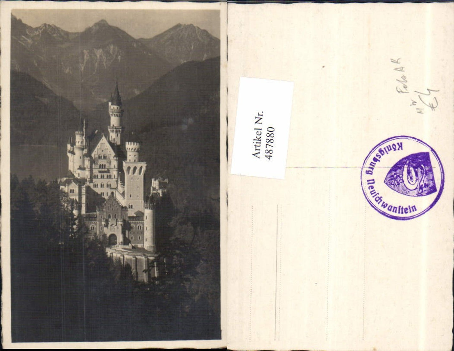 487880,Foto Ak Königsschloss Schloss Neuschwanstein Schwangau