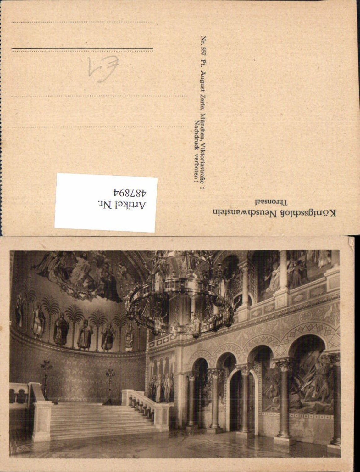 487894,Königsschloss Neuschwanstein Innenansicht Thronsaal