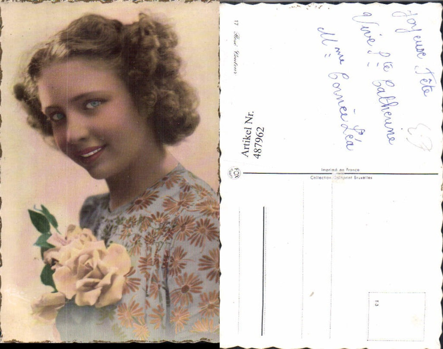 487962,Frau Blonder Lockenkopf Portrait Rosen Blumen