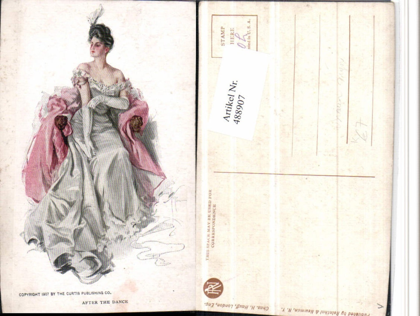 488907,Künstler AK Braun sign. Frau Mode Kleid pub Reinthal & Newman