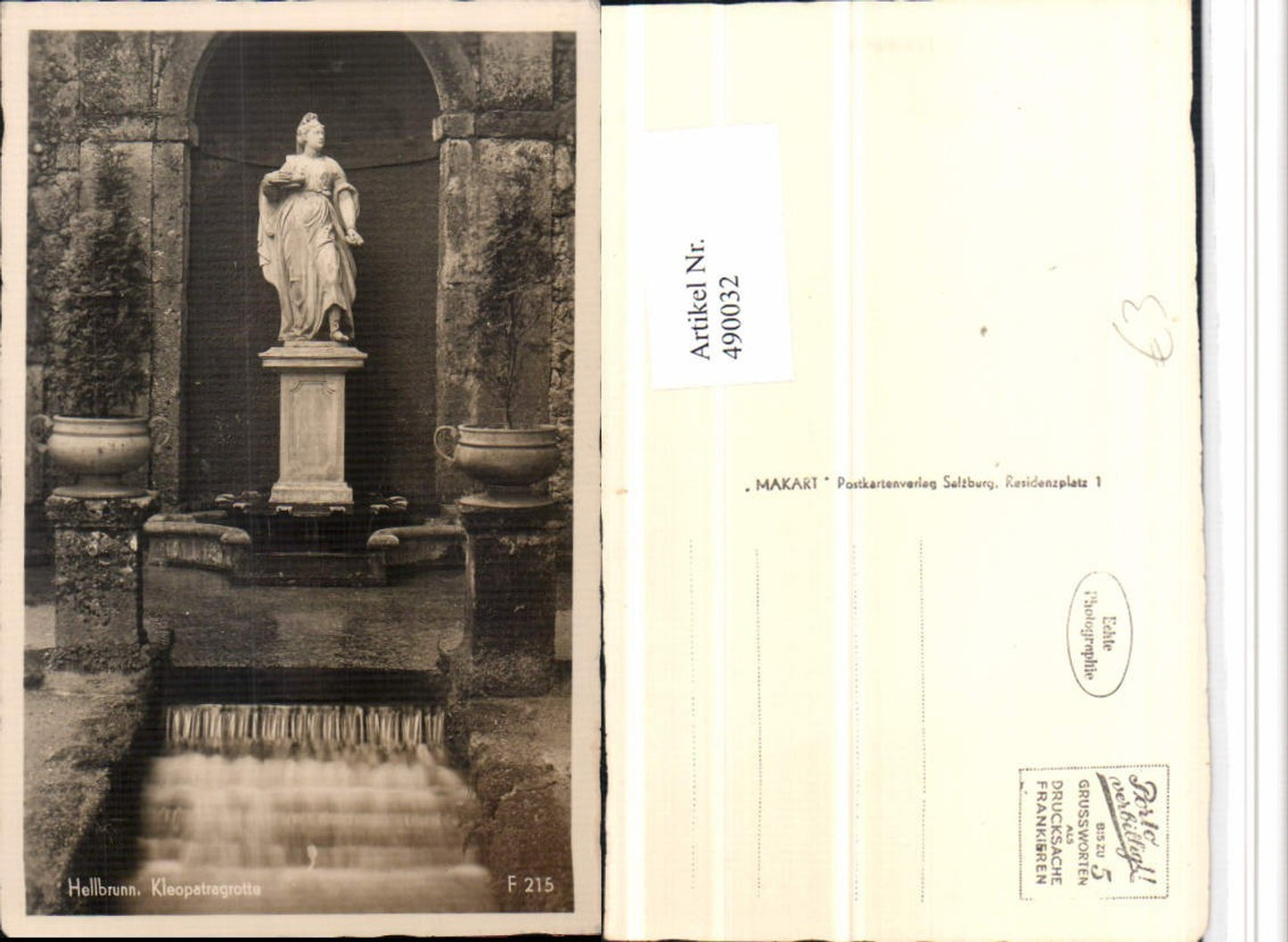490032,Salzburg Hellbrunn Kleopatragrotte Statue