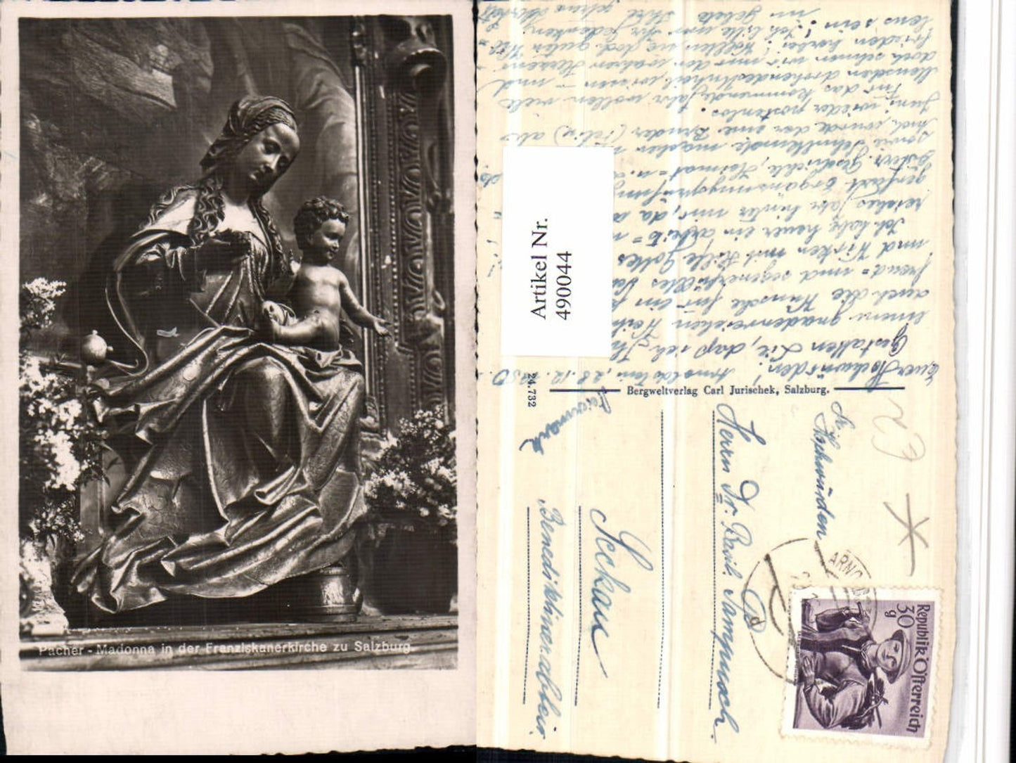 490044,Salzburg Franziskanerkirche Pacher Madonna Statue