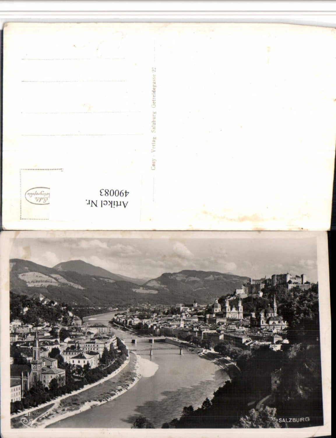 490083,Salzburg Totale m. Festung Fluss Brücken