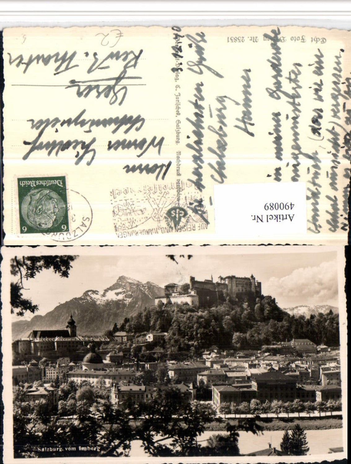 490089,Salzburg Teilansicht m. Festung vom Imberg Bergkulisse