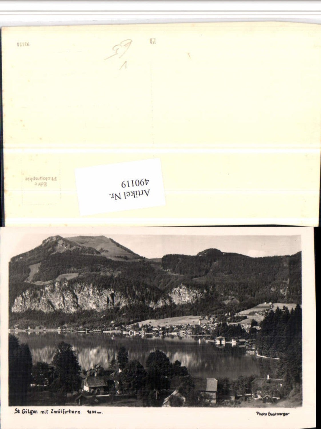 490119, St. Gilgen Totale with Zwölferhorn mountain scenery pub Gastberger