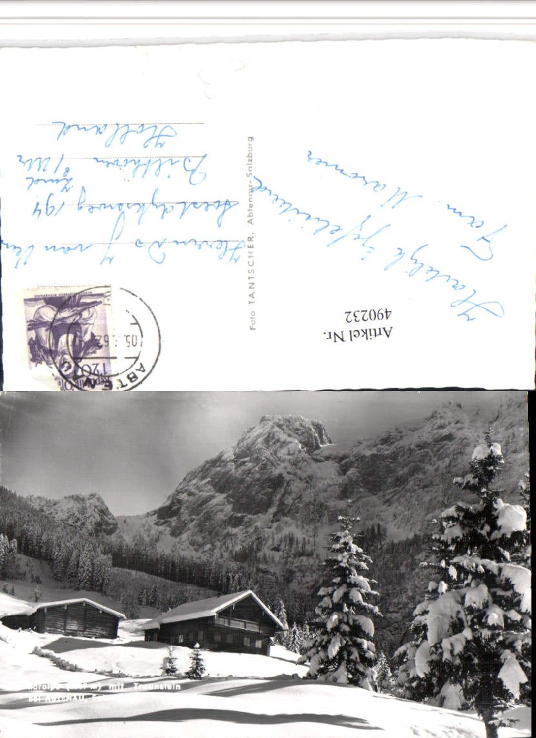490232,Karalpe b. Abtenau m. Traunstein Bergkulisse Winterbild