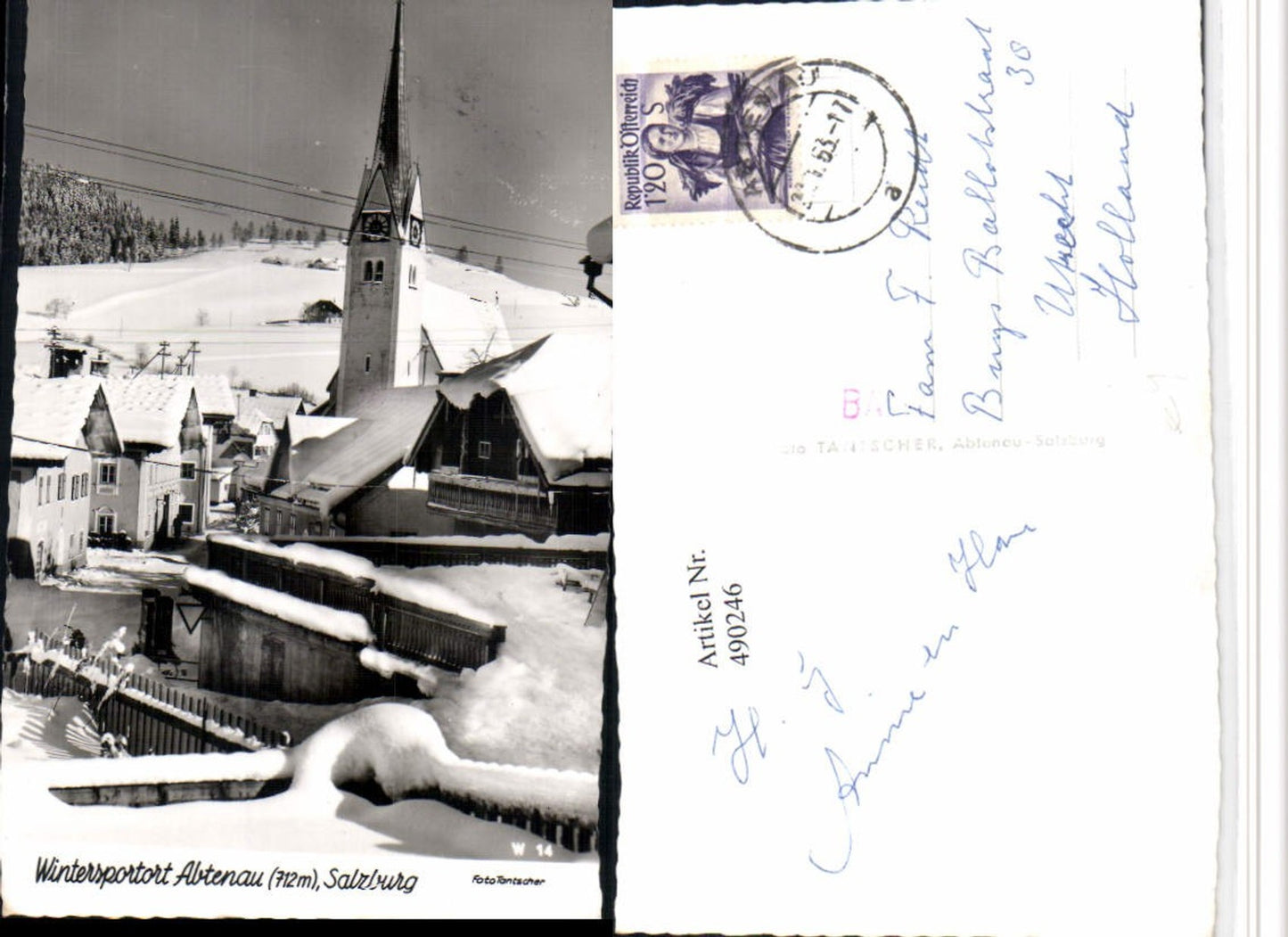 490246,Abtenau Teilansicht Kirche Winterbild
