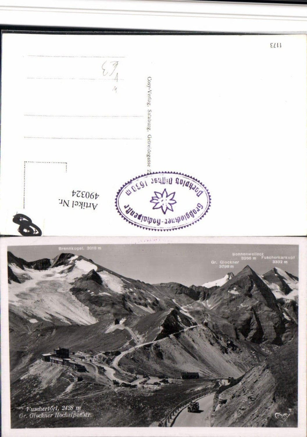 490324,Großglockner Hochalpenstraße Fuschertörl b. Fusch Bergkulisse pub Cosy