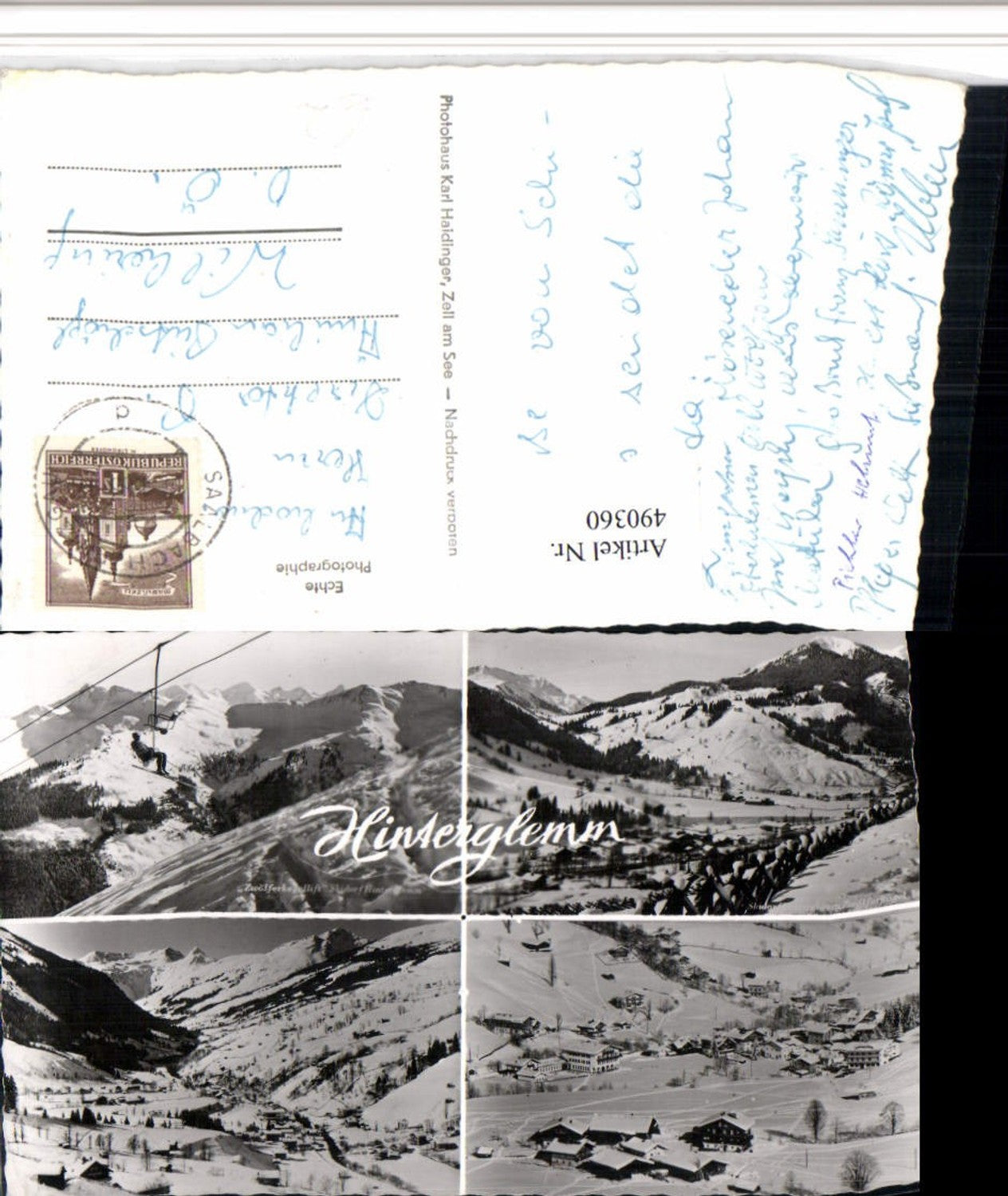 490360,Hinterglemm Totale Sessellift Winterbilder Mehrbildkarte