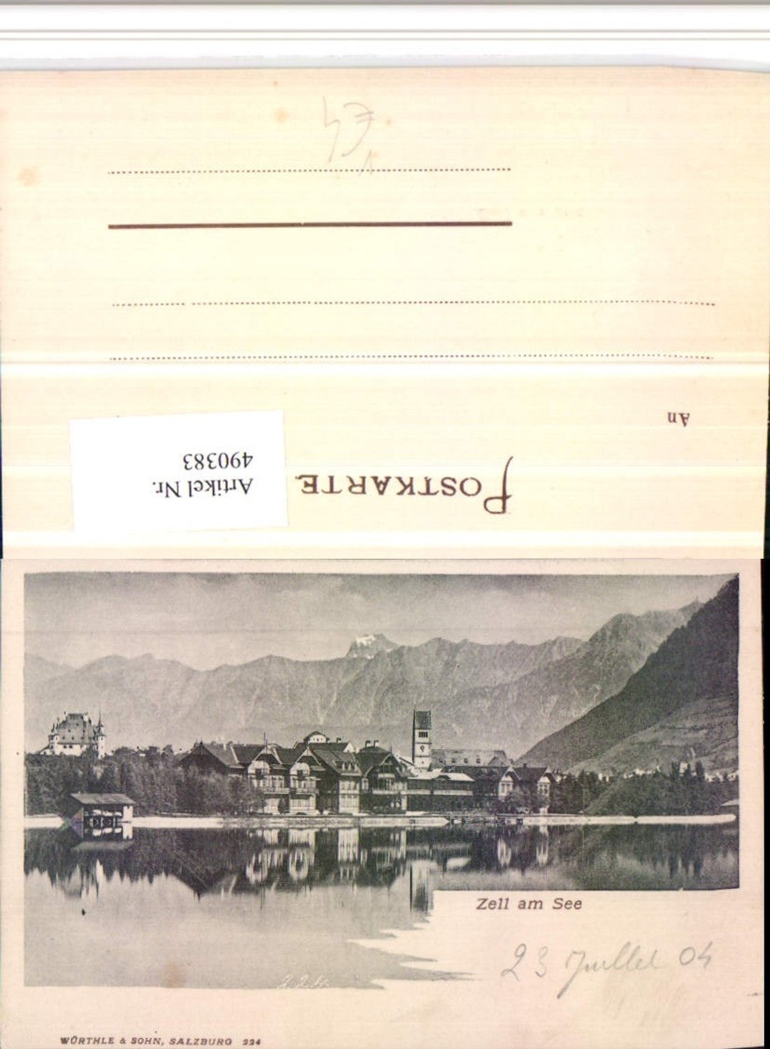 490383,Zell am See Teilansicht Bergkulisse pub Würthle 224