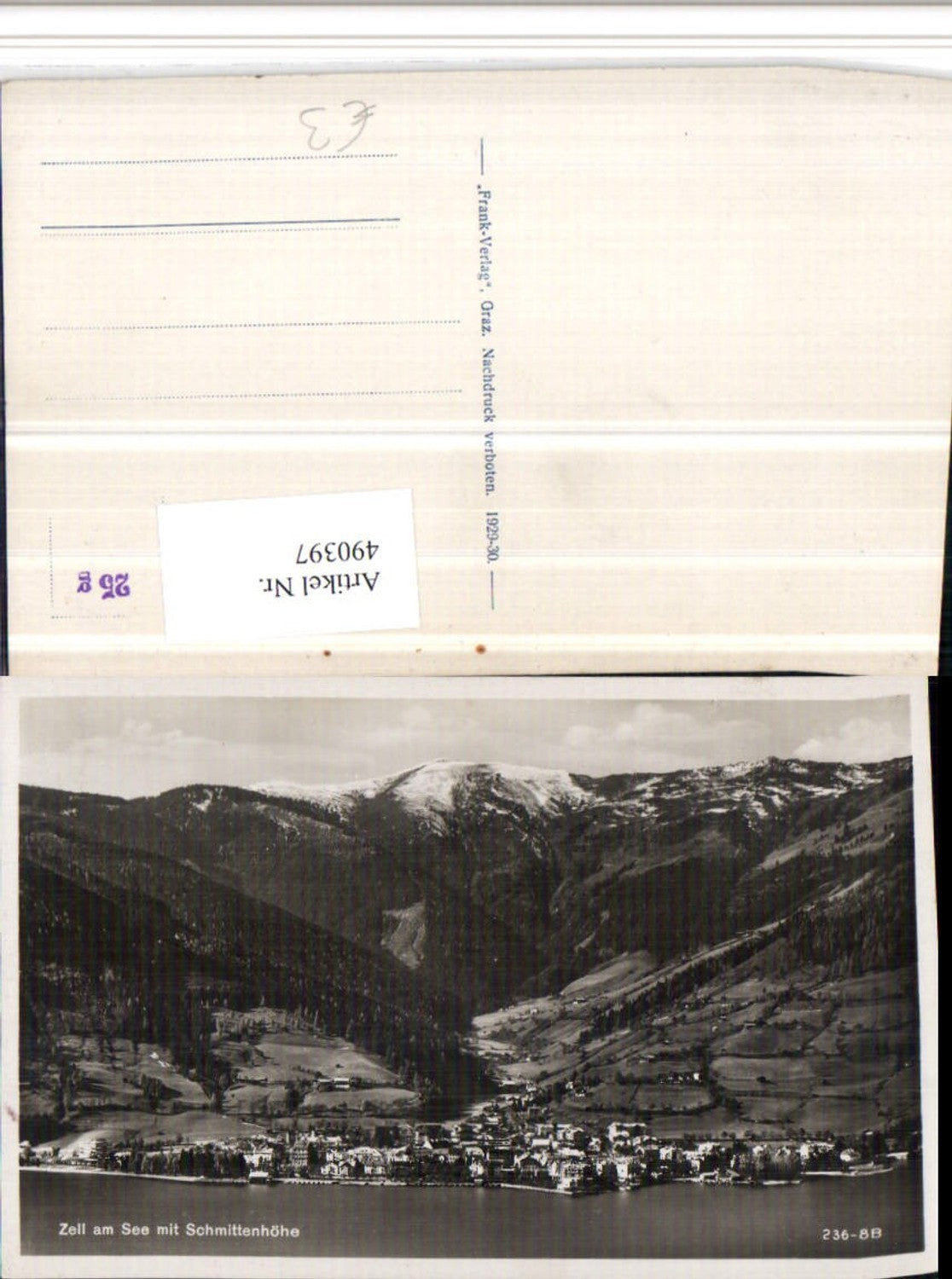 490397,Zell am See Totale m. Schmittenhöhe Bergkulisse