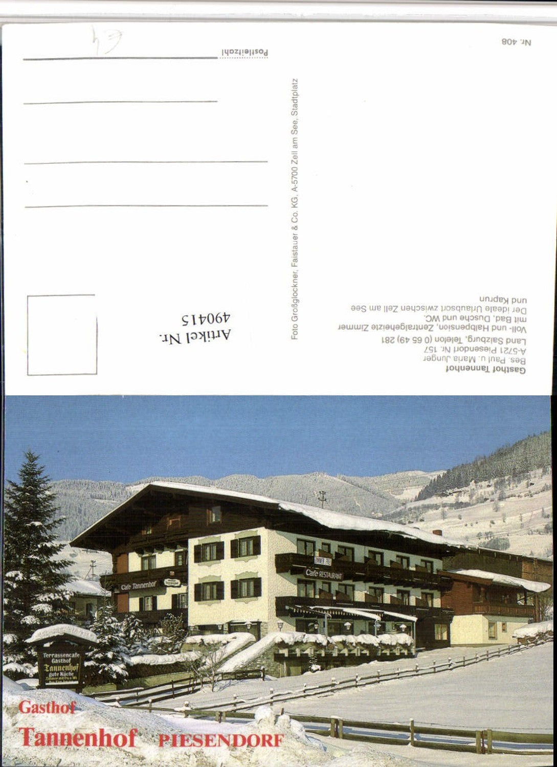 490415,Piesendorf Gasthof Tannenhof Winterbild