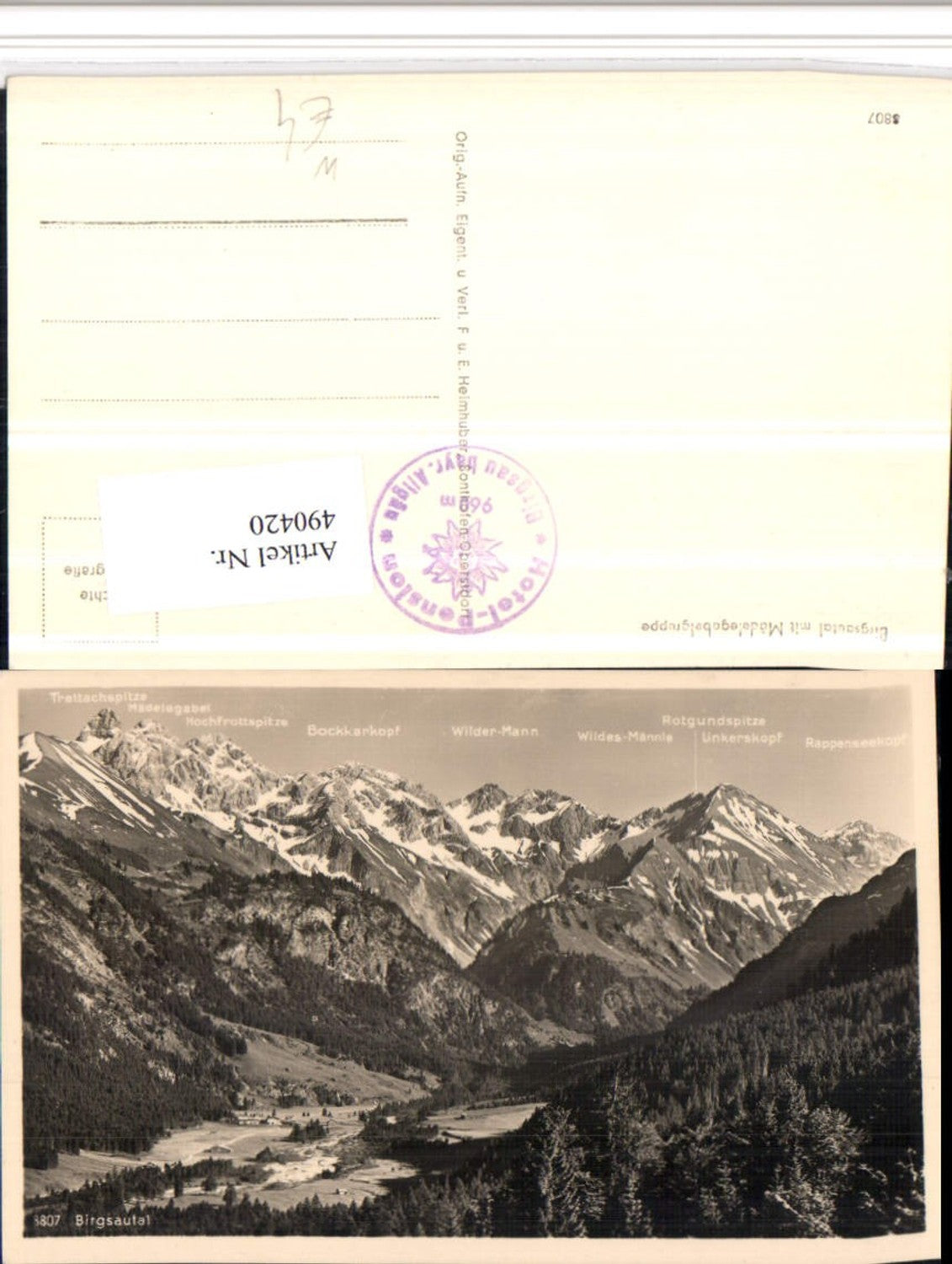 490420,Birgsautal b. Oberstdorf m. Mädelegabelgruppe Bergkulisse