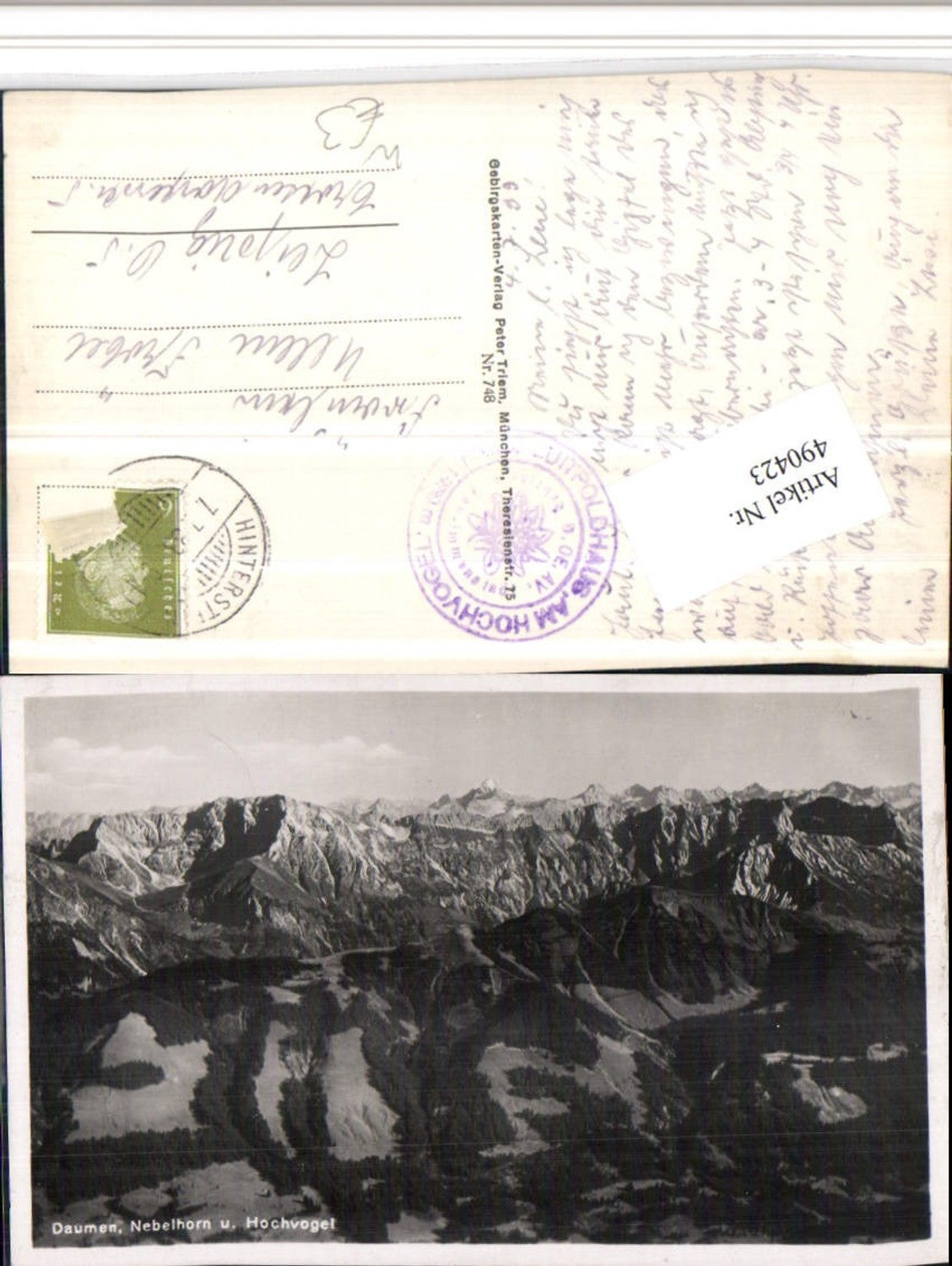 490423,Daumen Nebelhorn Hochogel b. Oberstdorf Bergkulisse