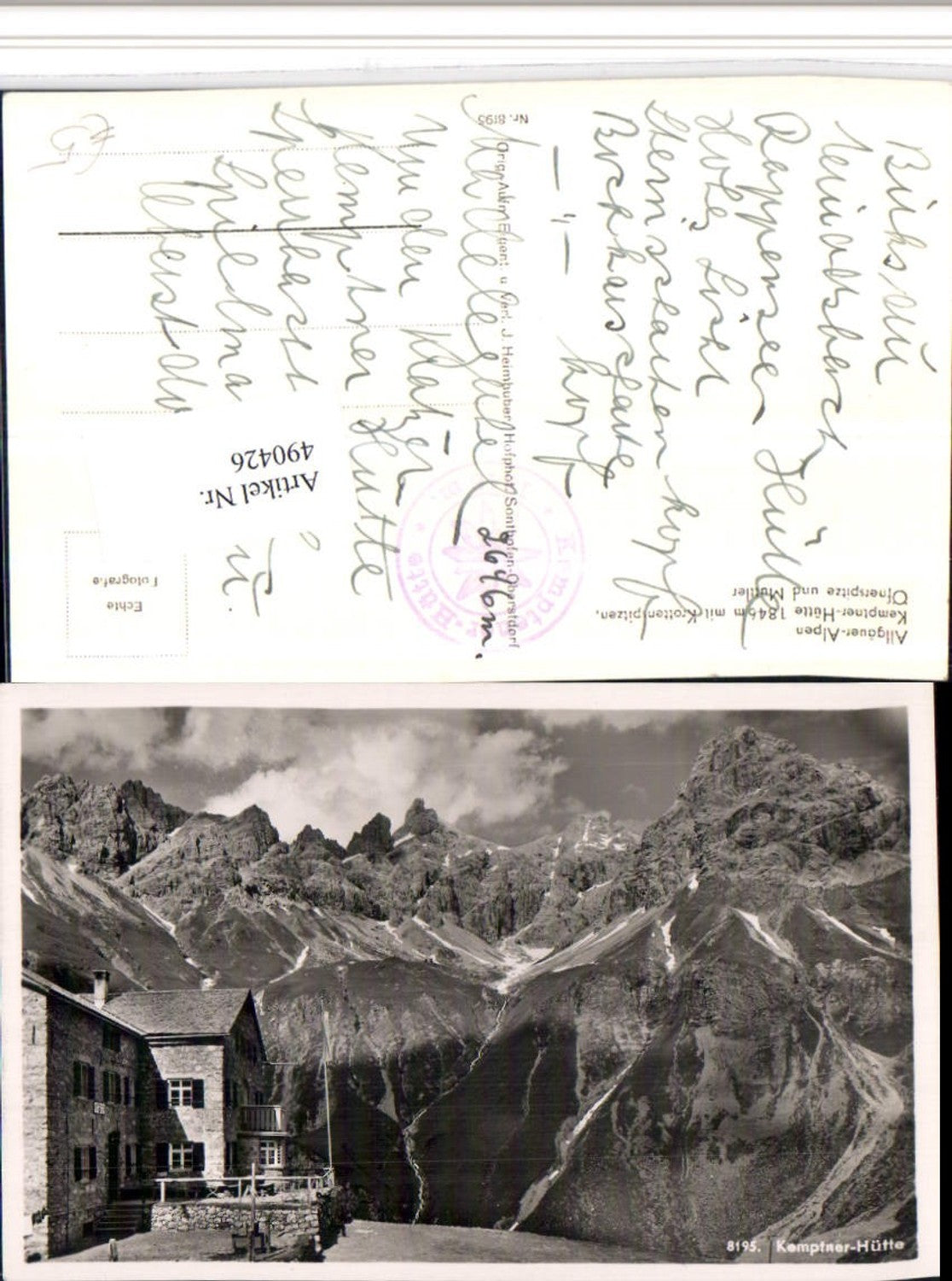 490426,Kemptner-Hütte b. Oberstdorf m. Krottenspitzen Bergkulisse