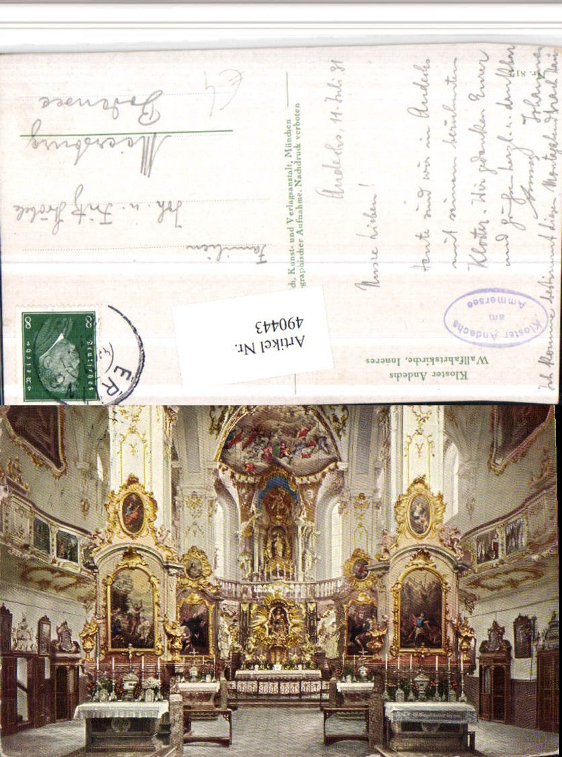 490443,Kloster Andechs Wallfahrtskirche Innenansicht