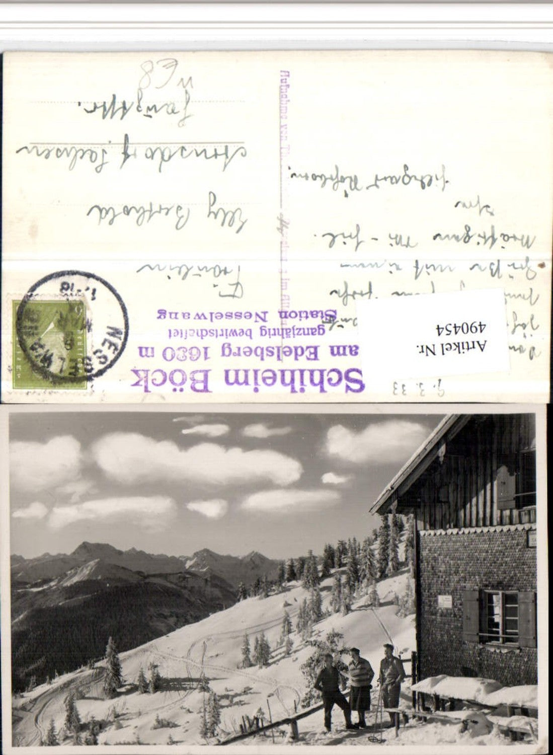 490454,Nesselwang Skiheim Böck am Edelsberg Bergkulisse Winterbild