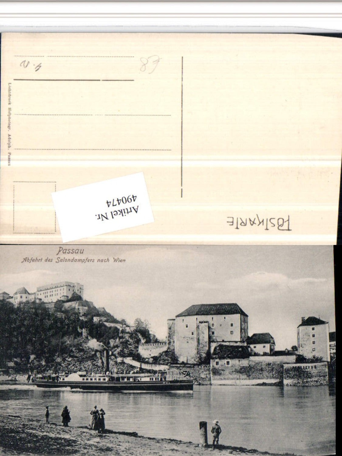 490474,Passau Abfahrt des Salondampfers nach Wien Dampfer