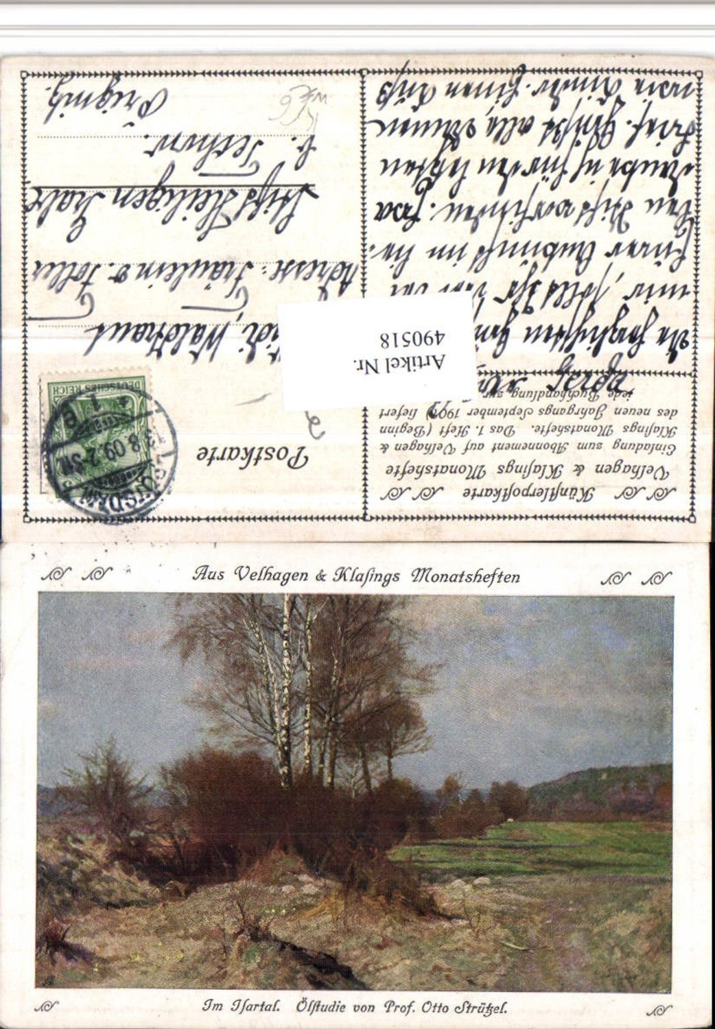 490518,Künstler AK Otto Strützel Isartal b. München Landschaft