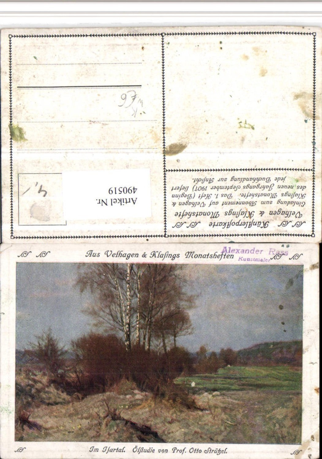 490519,Künstler AK Otto Strützel Isartal b. München Landschaft