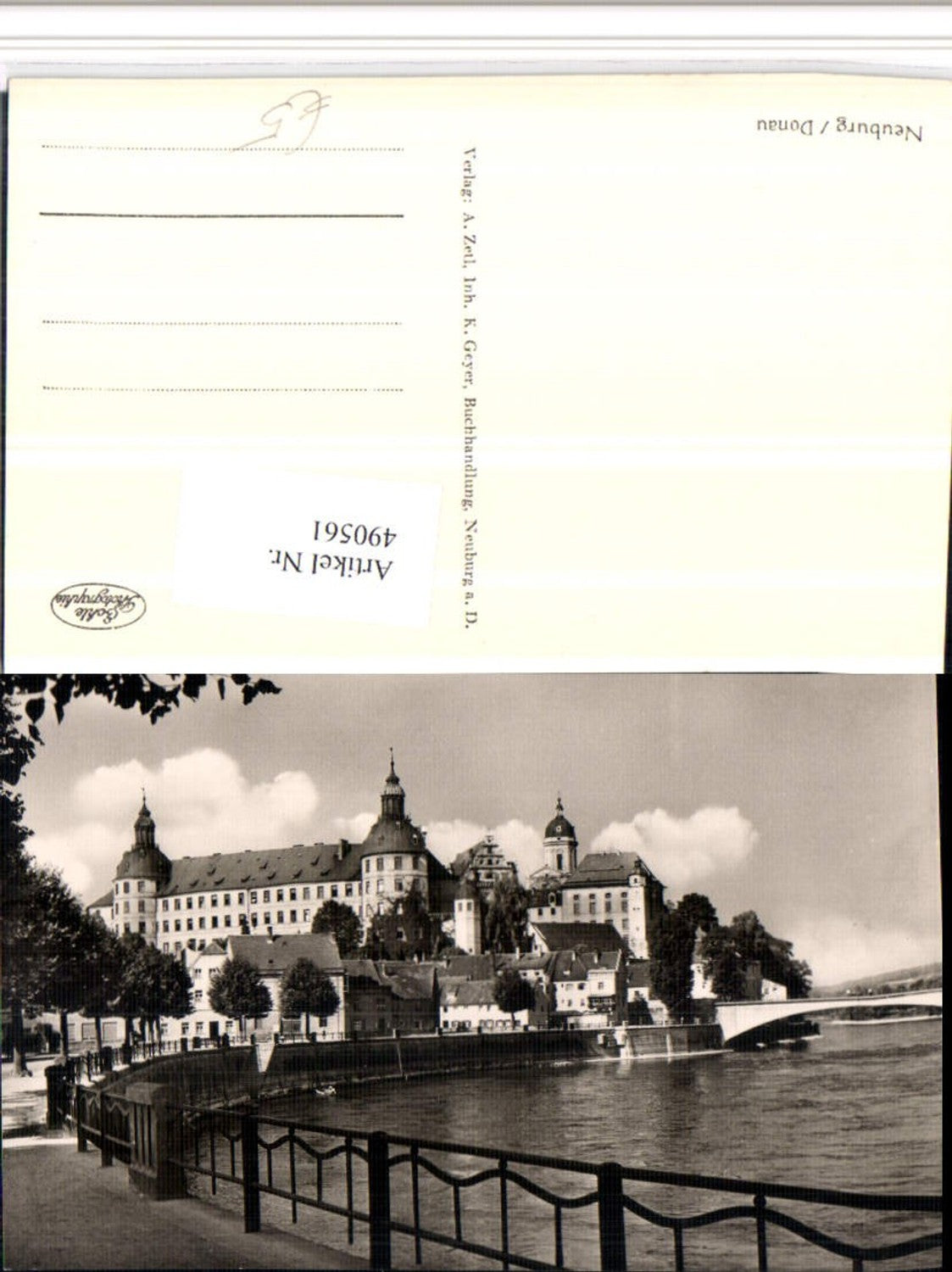 490561,Neuburg an d. Donau Teilansicht m. Schloss Brücke
