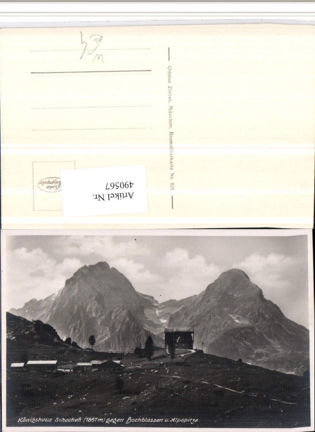 490567,Königshaus Schachen b. Garmisch geg. Alpspitze Bergkulisse