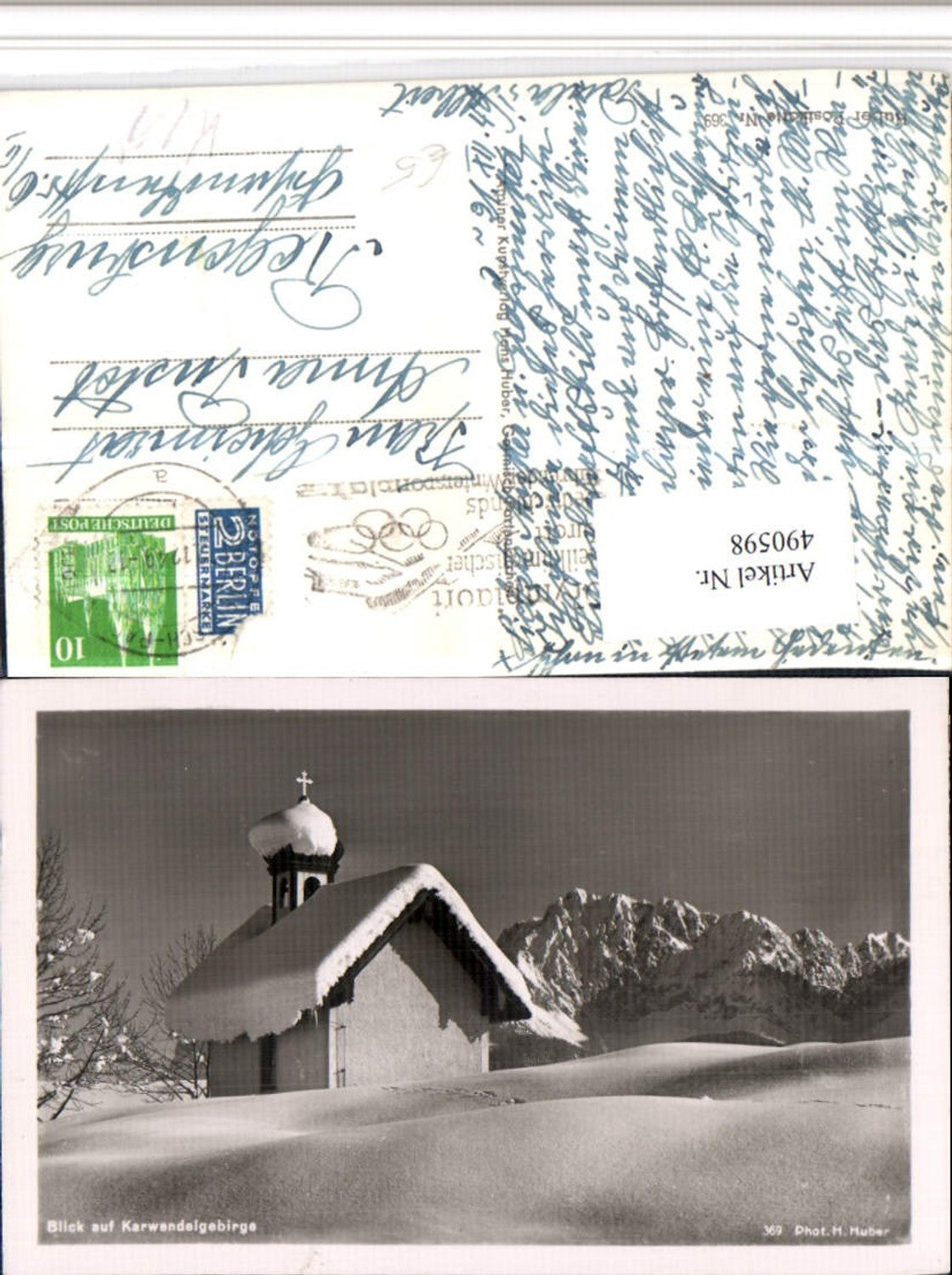 490598,Blick auf Karwendel b. Mittenwald Kapelle Bergkulisse