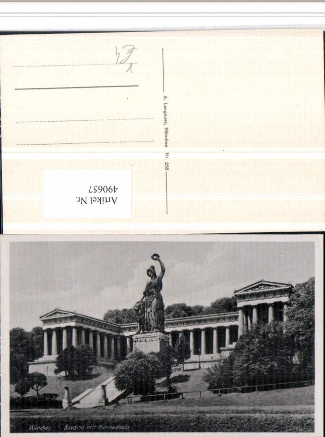 490657, Munich Bavaria m. Ruhmeshalle pub A. Lengauer 258