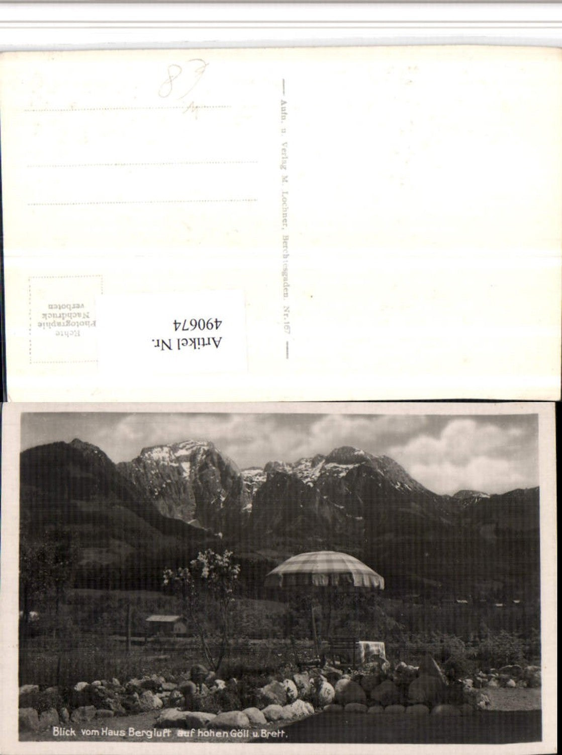 490674,Blick vom Haus Bergluft b. Ramsau auf Hohen Göll Bergkulisse