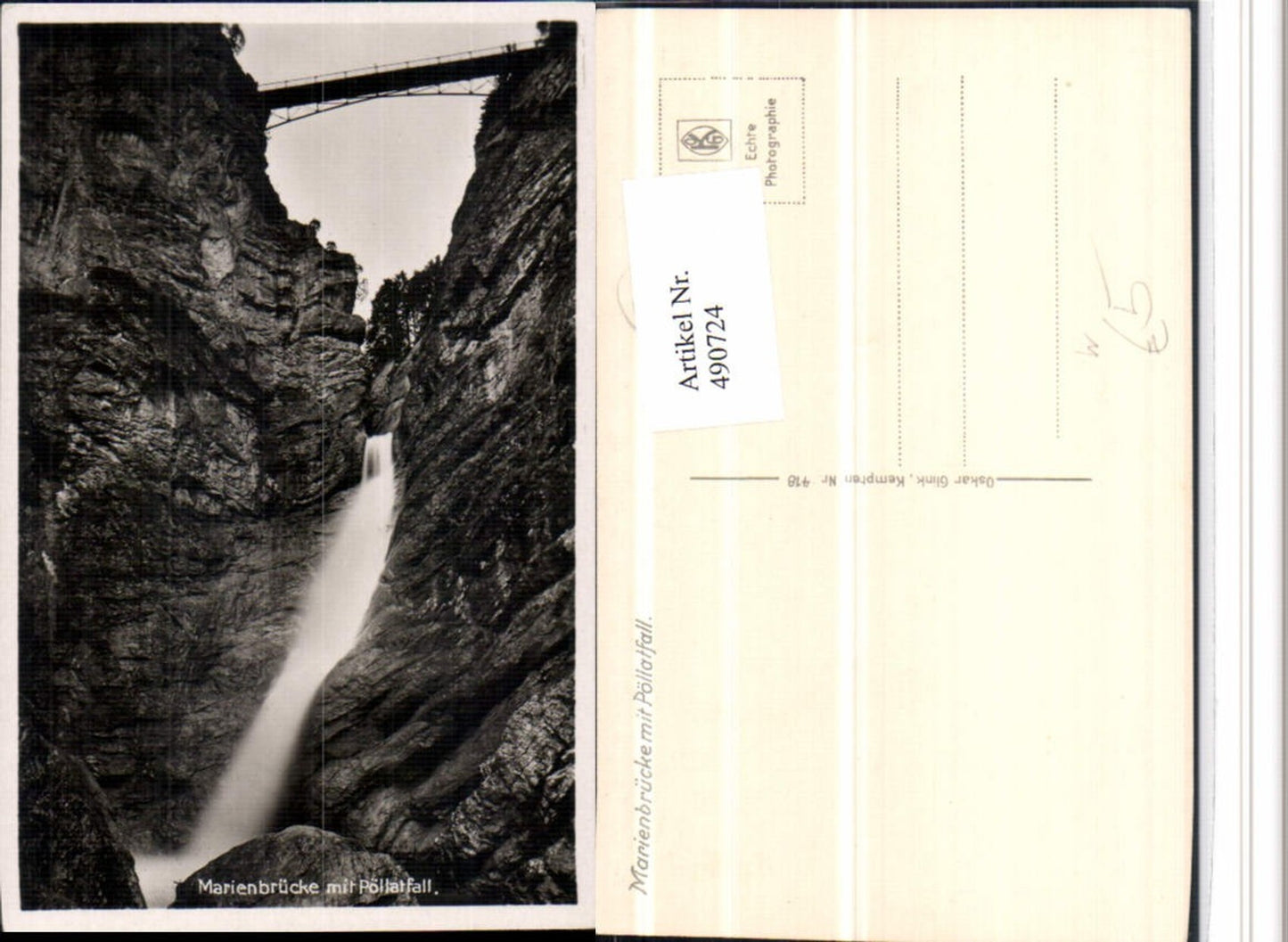 490724, Marienbrücke Bridge with Pöllatfall near Schwangau