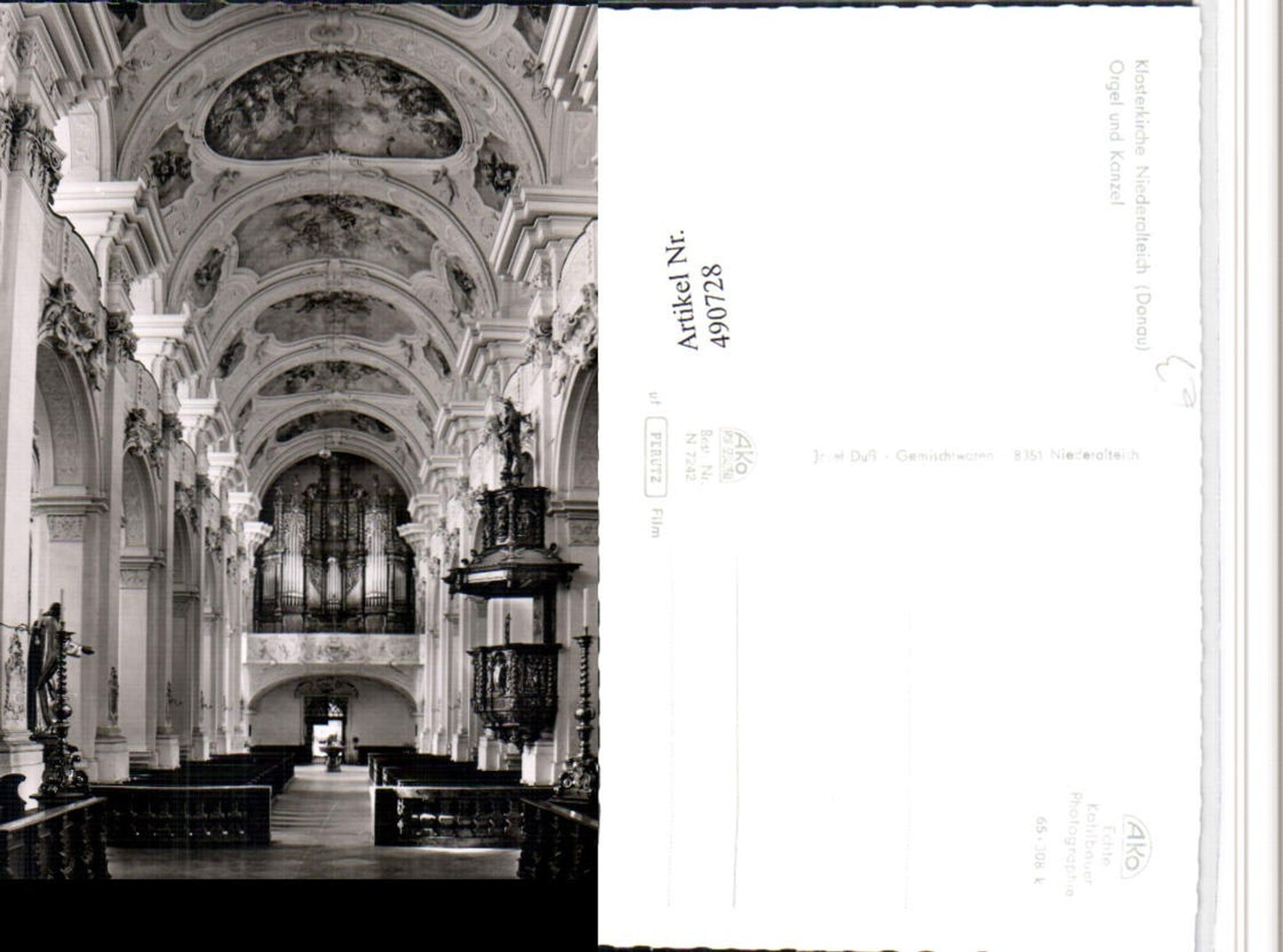 490728,Niederalteich Klosterkirche Kirche Orgel Kanzel