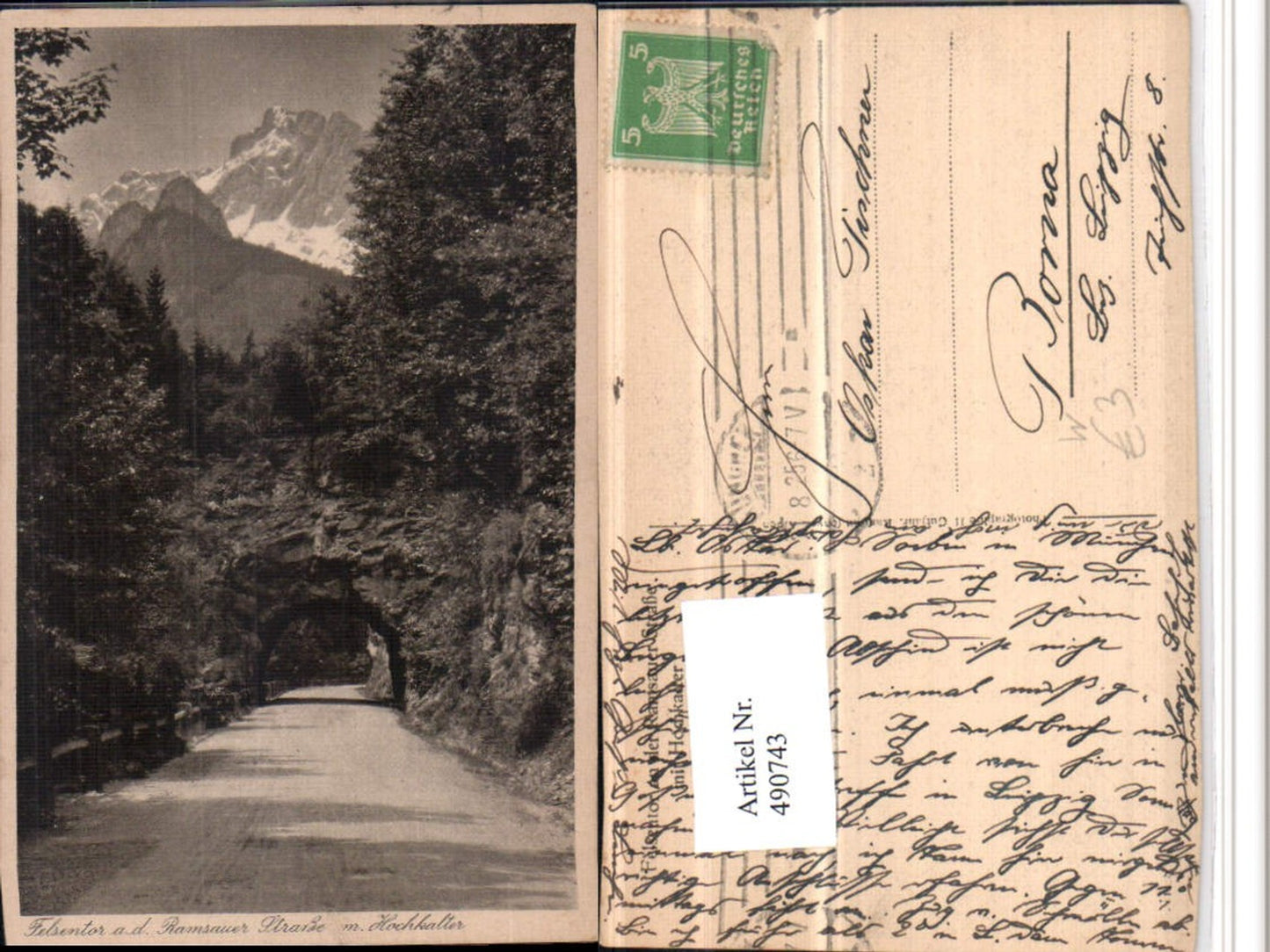 490743,Felsentor an d. Ramsauer Straße b. Berchtesgaden m. Hochkalter