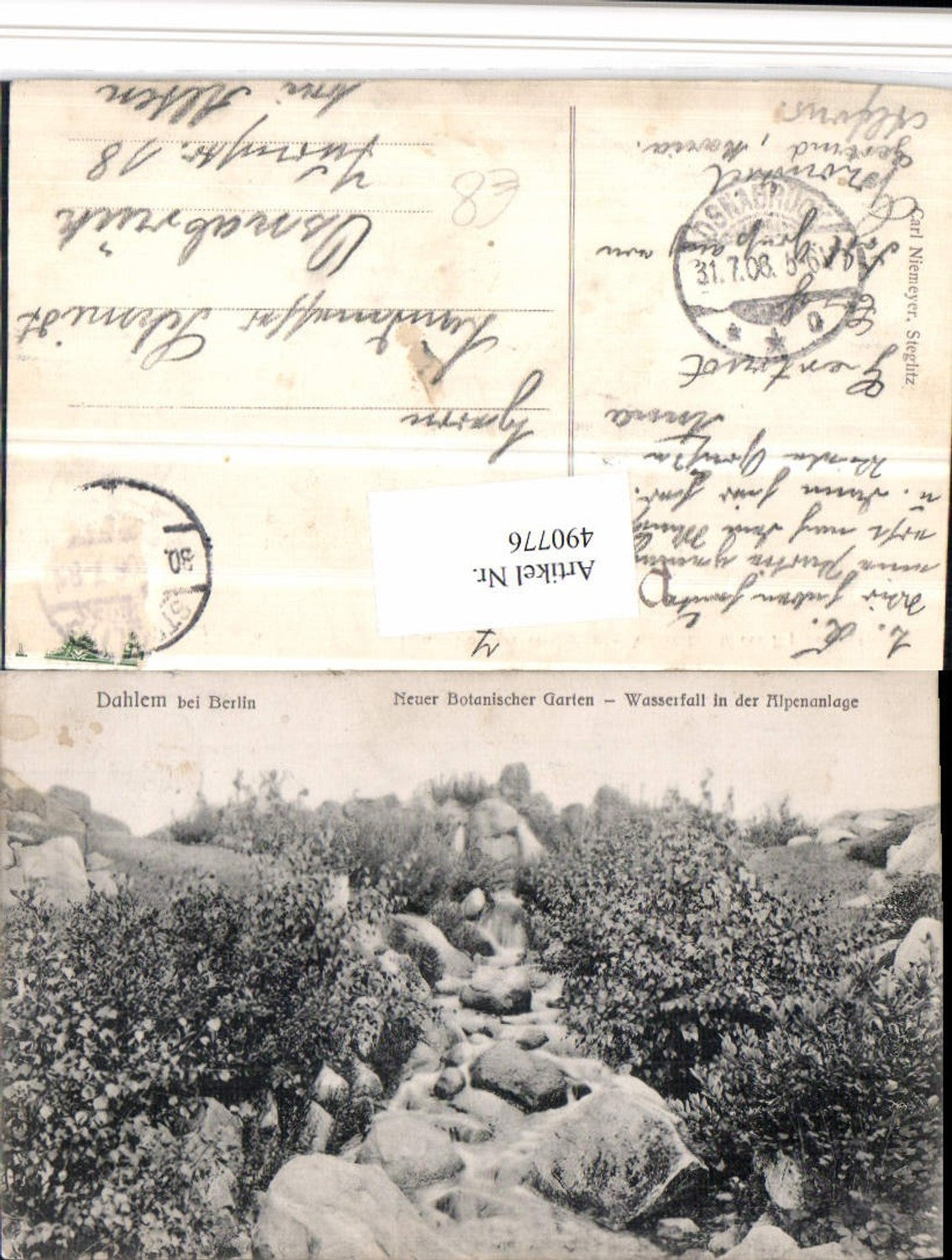 490776,Berlin Dahlem Botanischer Garten Wasserfall in der Alpenanlage