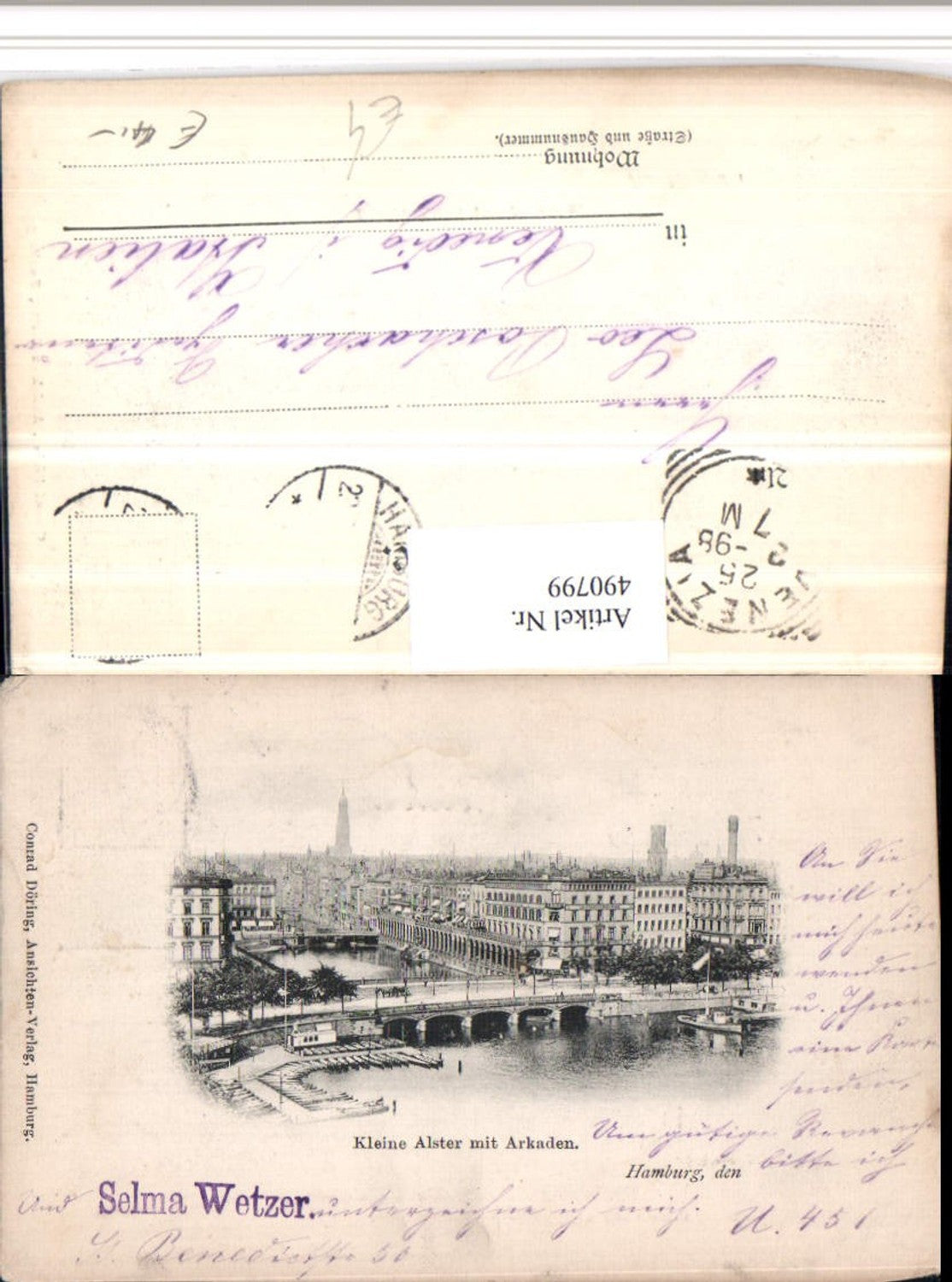 490799,Hamburg Teilansicht Kleine Alster m. Arkaden Brücke