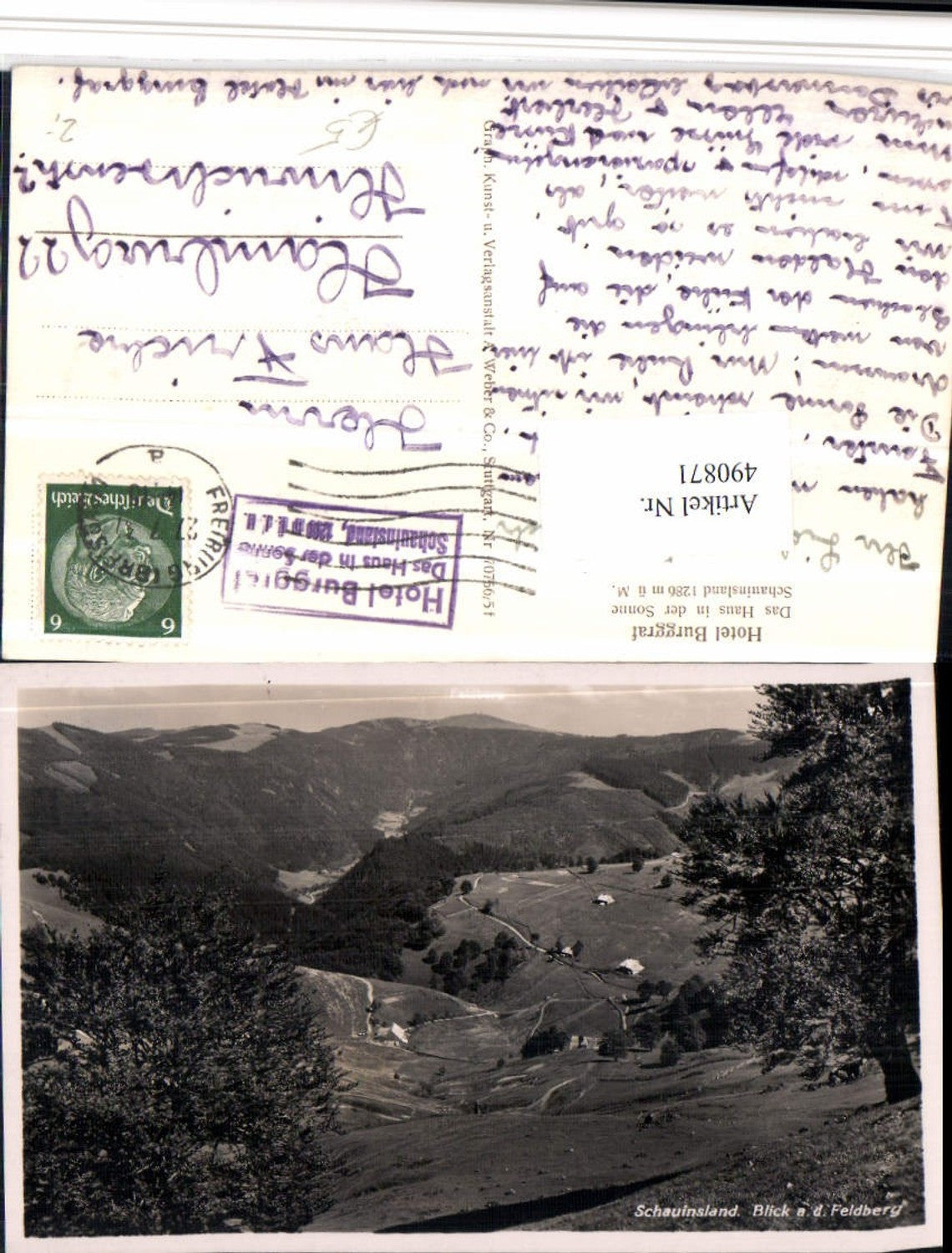 490871,Schauinsland Blick auf den Feldberg
