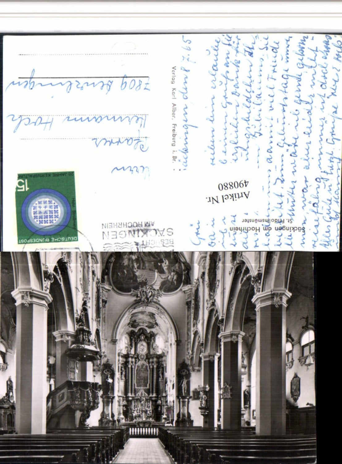 490880,Säckingen am Hochrhein St. Fridolinsmünster Kirche Innenansicht