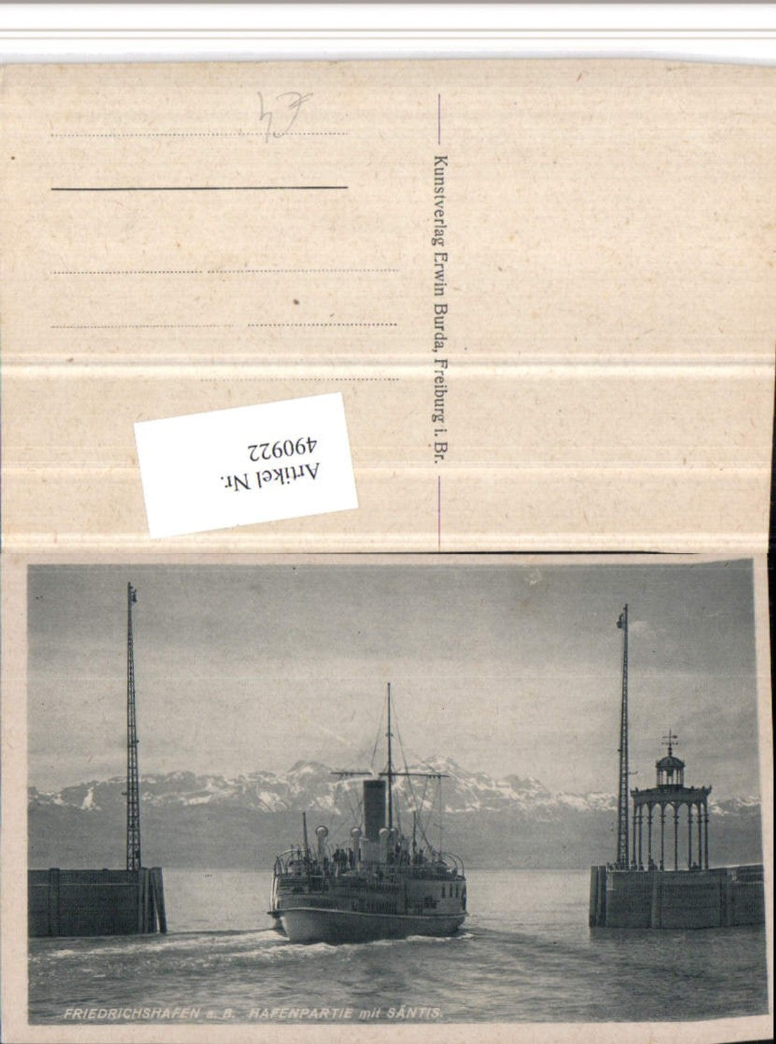 490922,Friedrichshafen am Bodensee Hafen Dampfer m. Säntis Bergkulisse