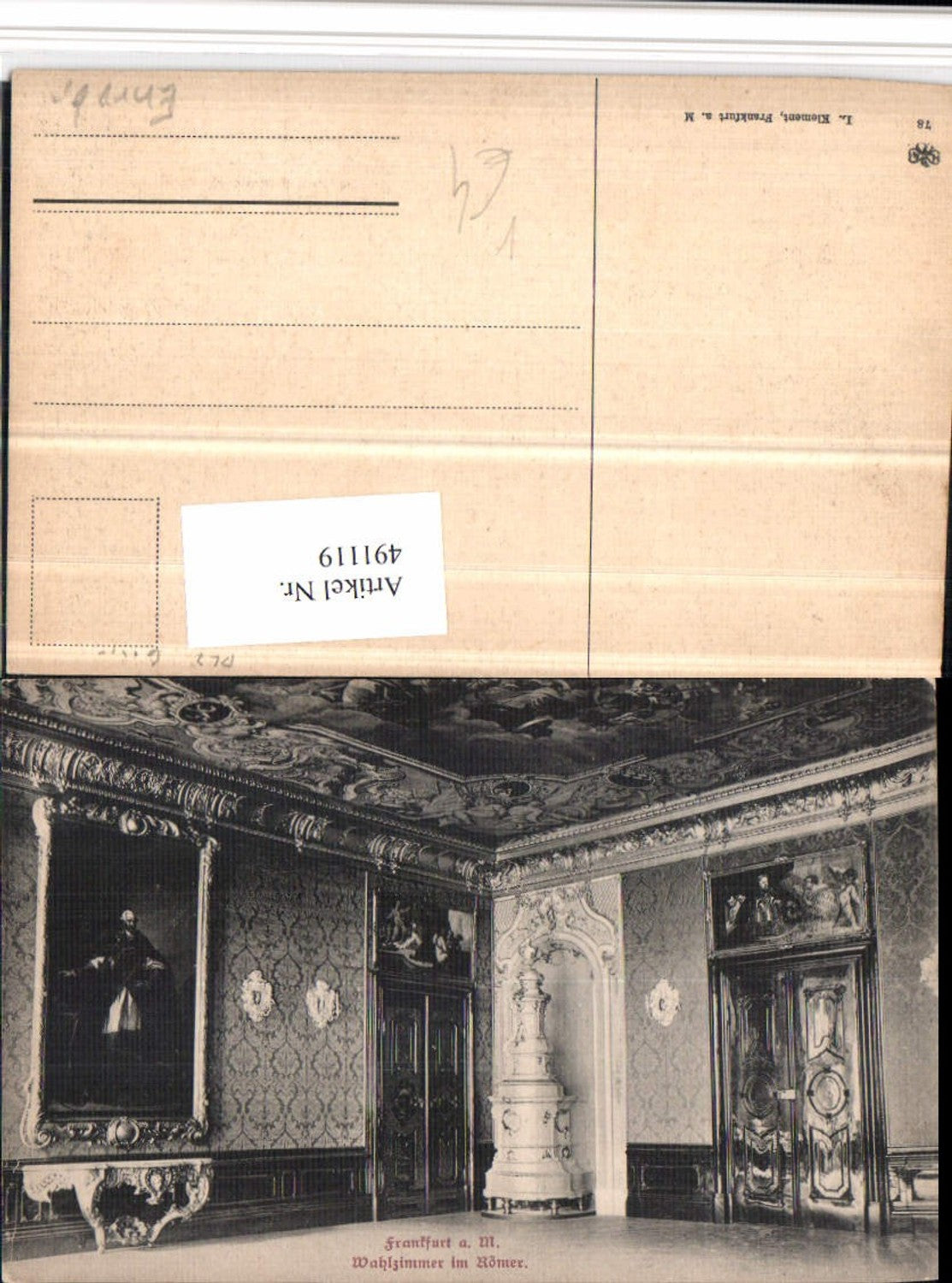 491119,Frankfurt am Main Römer Wahlzimmer Innenansicht pub L. Klement 78