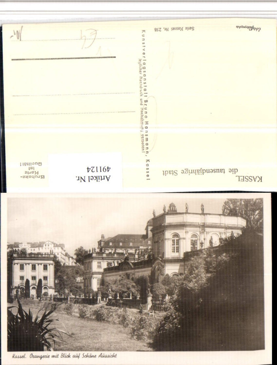 491124,Kassel Orangerie m. Schöne Aussicht pub Bruno Hansmann 258