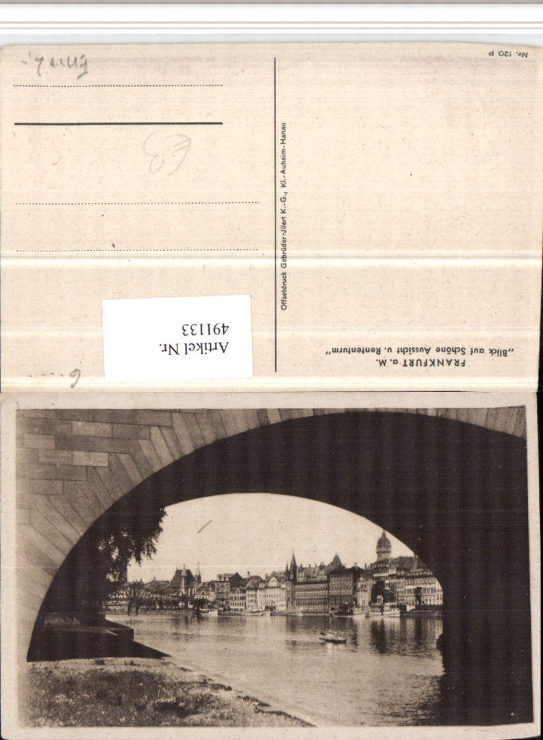 491133,Frankfurt am Main Teilansicht m. Schöne Aussicht Rententurm