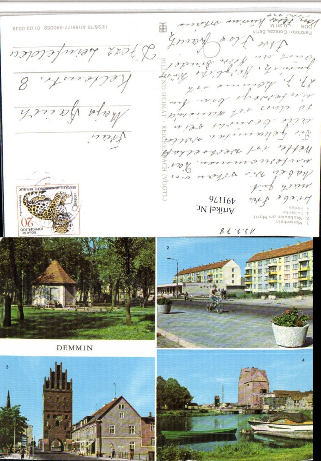 491176,Demmin Marienhain Luisentor Hafen Mehrbildkarte pub VEB