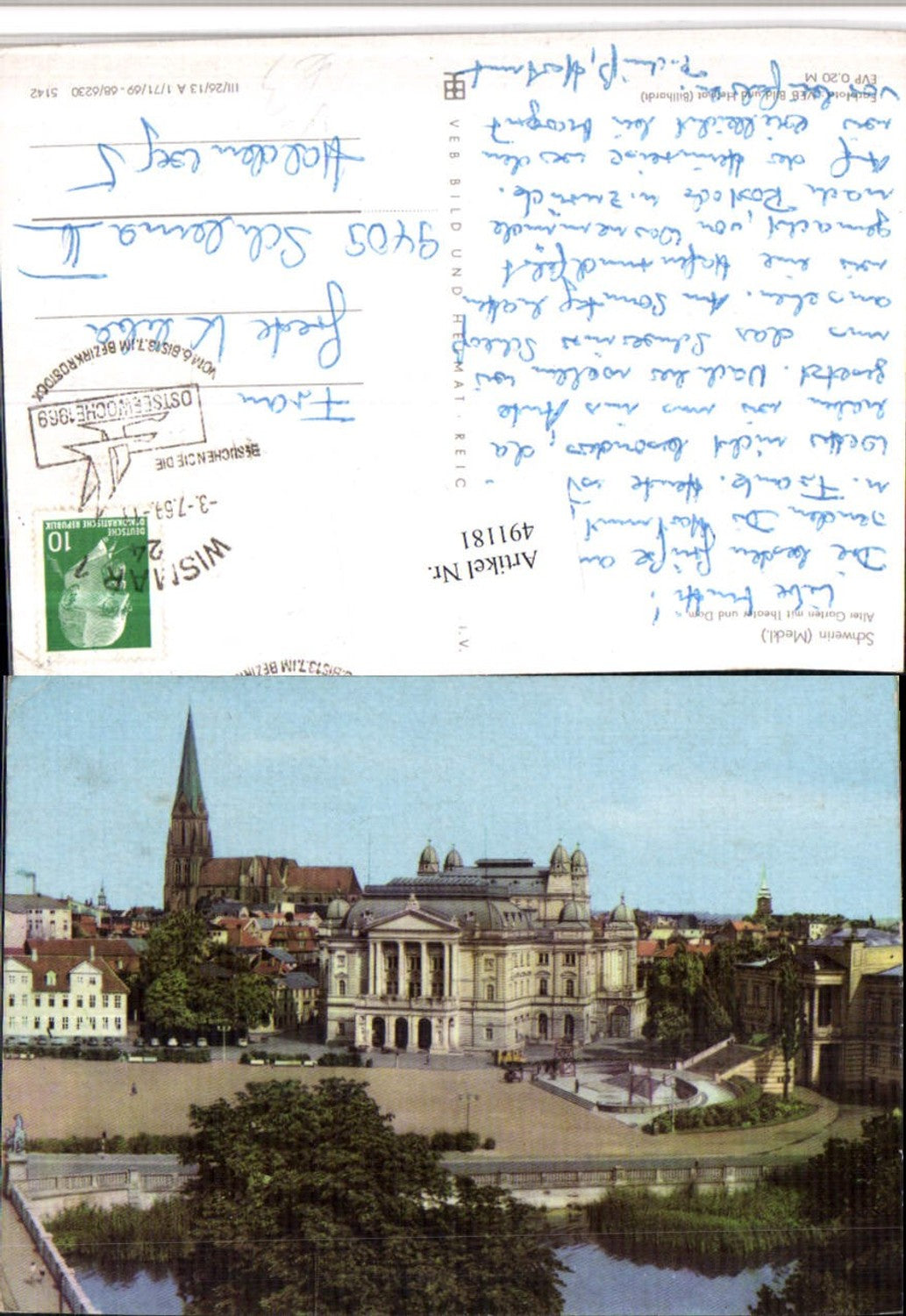 491181,Schwerin Alter Garten m. Theater u. Dom pub VEB